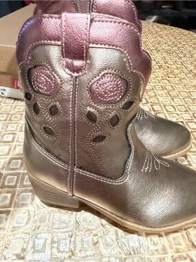 Sugar Metallic Pink and Bronze Kids Cowgirl Boots